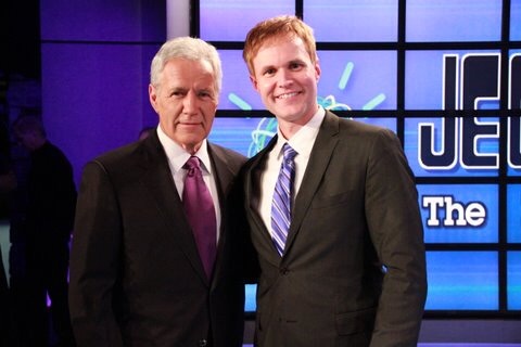 With Mr. Trebek after the taping of the Watson, Man vs. Machine Tournament